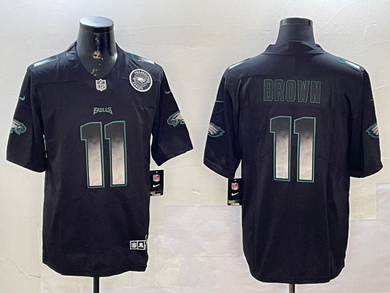 Men Philadelphia Eagles 11 Brown black 2025 Nike NFL jersey style 002